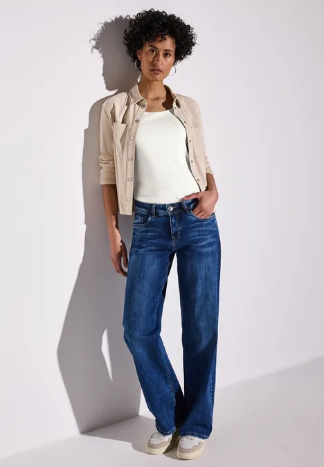 Top mit Carré Ausschnitt off white