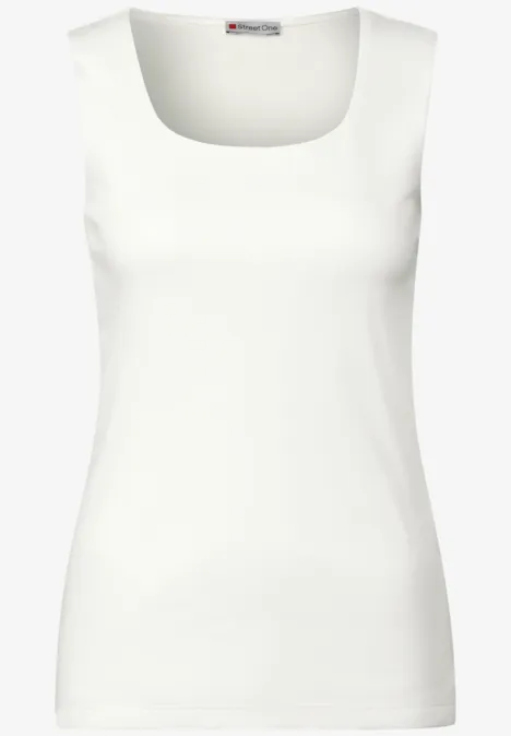 Top mit Carré Ausschnitt off white