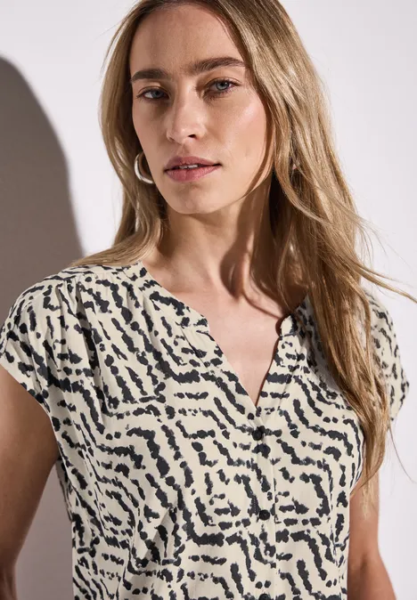Shirt im Blusen-Look moonstone sand