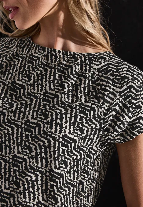 Gemustertes Shirt Black