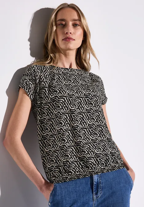 Gemustertes Shirt Black