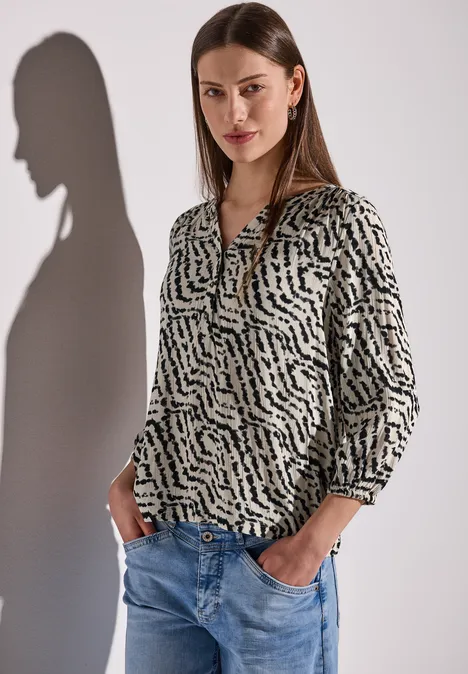 Shirt im Blusen-Look moonstone sand