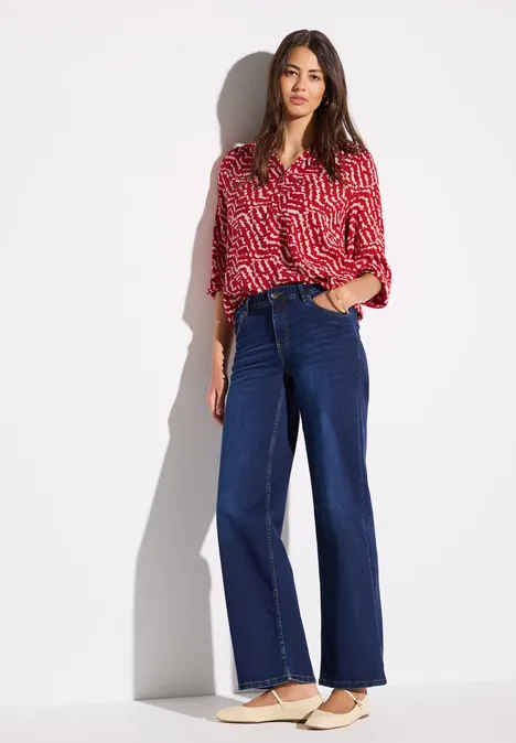 Shirt im Blusen-Look glory red