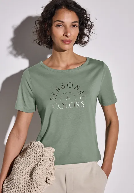T-Shirt mit Wording dune green