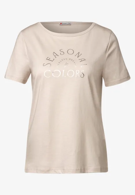 T-Shirt mit Wording smooth sand beige