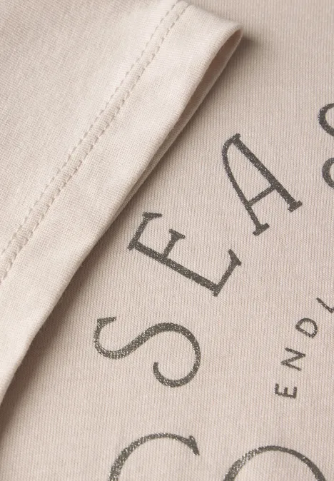 T-Shirt mit Wording smooth sand beige