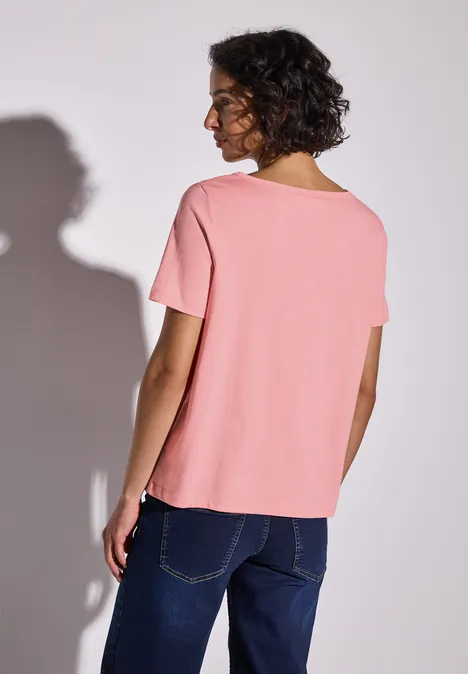 T-Shirt mit Wording blush peach