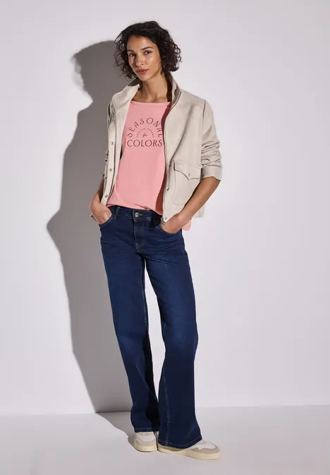 T-Shirt mit Wording blush peach
