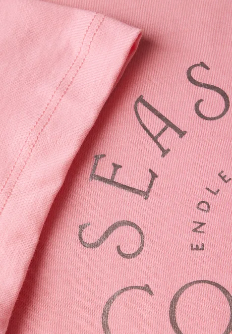T-Shirt mit Wording blush peach