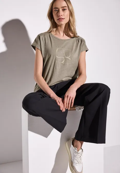 Shirt mit Print vintage stone