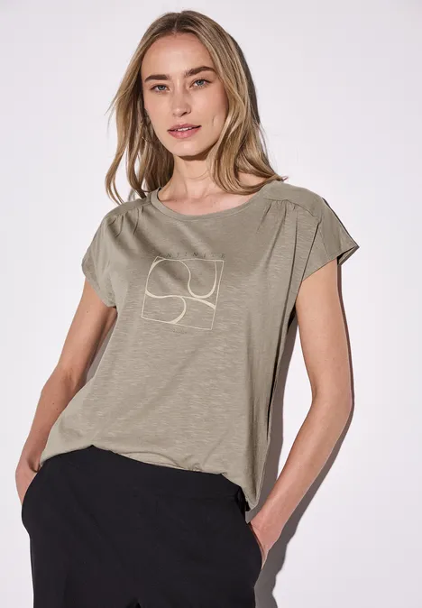 Shirt mit Print vintage stone