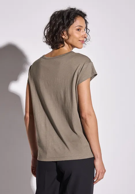 Shirt mit Wording stone brown