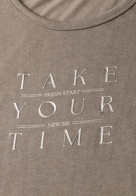 Shirt mit Wording stone brown