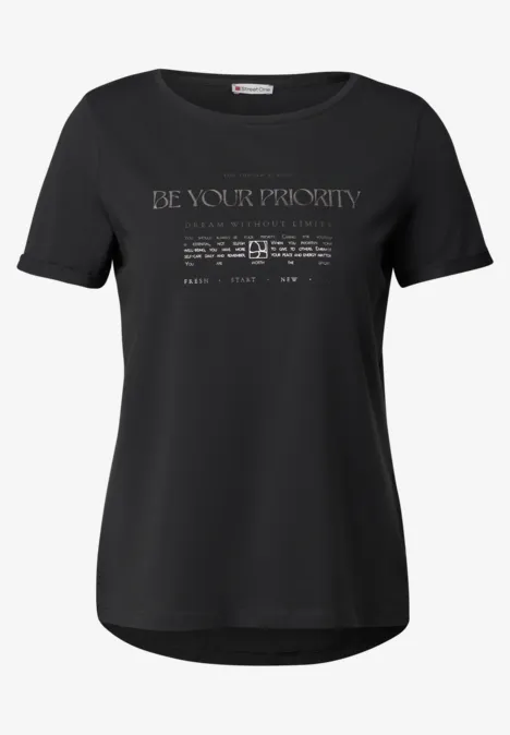 Shirt mit Folien-Wording granite grey