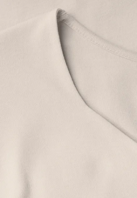 T-shirt à encolure diamant smooth sand beige