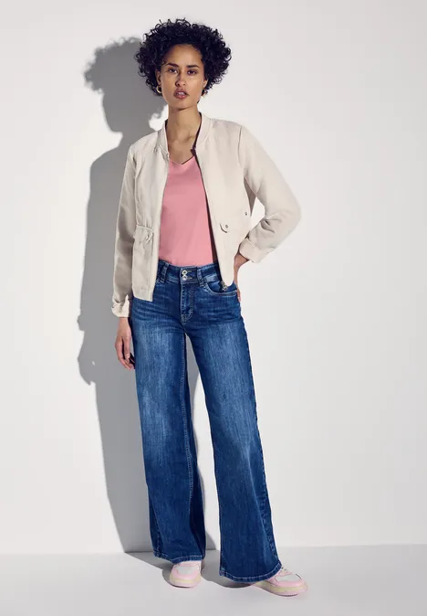 Shirt mit Diamant-Ausschnitt blush peach