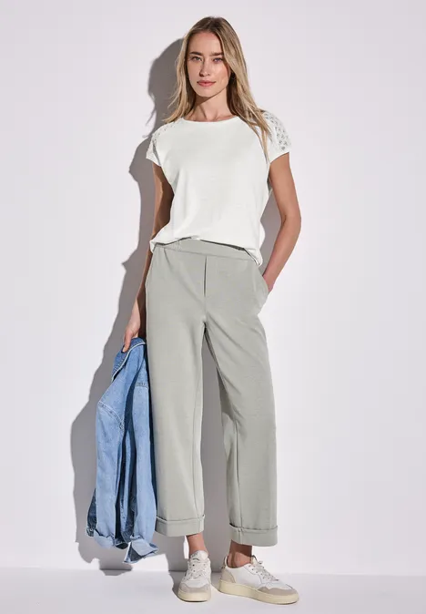 Shirt mit Spitzendetail off white