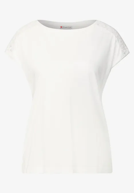 Shirt mit Spitzendetail off white