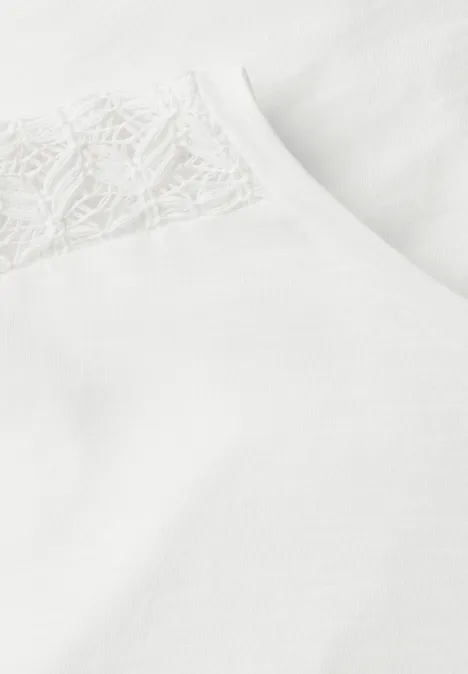 Shirt mit Spitzendetail off white