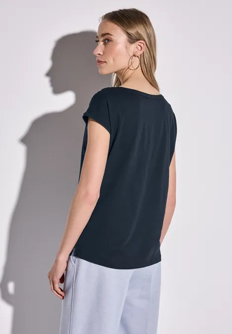 Shirt mit Spitzendetail deep blue