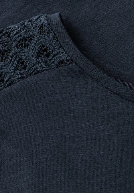 Shirt mit Spitzendetail deep blue
