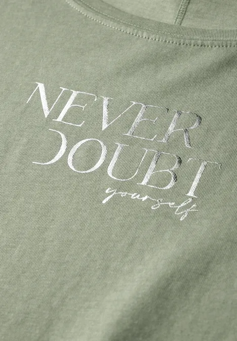 Shirt mit Frontprint soft moss green