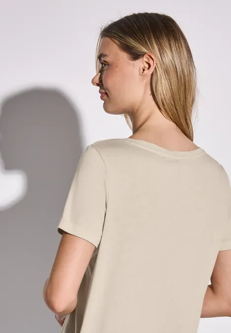 Shirt mit Frontprint moonstone sand