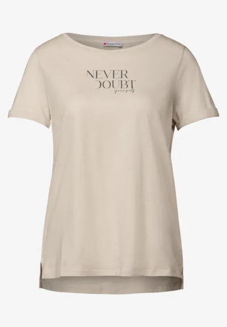 Shirt mit Frontprint moonstone sand