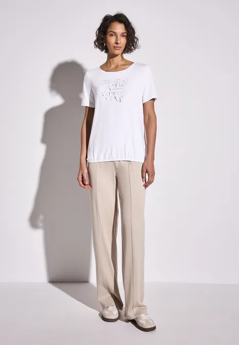 T-Shirt mit Wording Print White