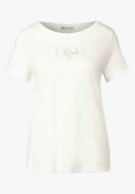 T-Shirt mit Wording Artwork off white