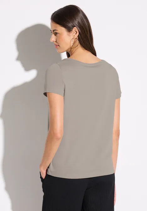 T-Shirt mit Wording Artwork clay taupe