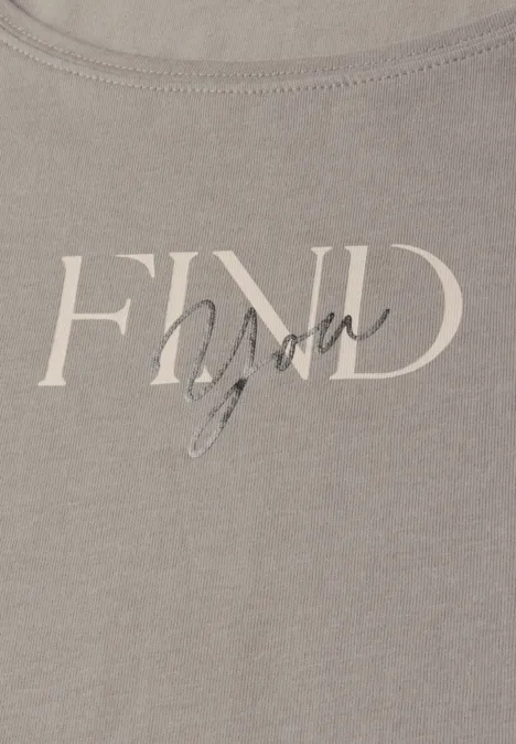 T-Shirt mit Wording Artwork clay taupe
