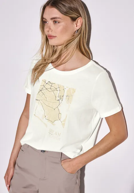 T-Shirt mit Print off white