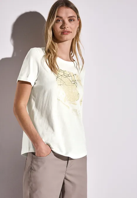 T-Shirt mit Print off white