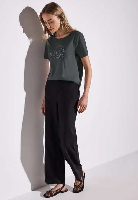 Basic Shirt mit Wording obscure grey