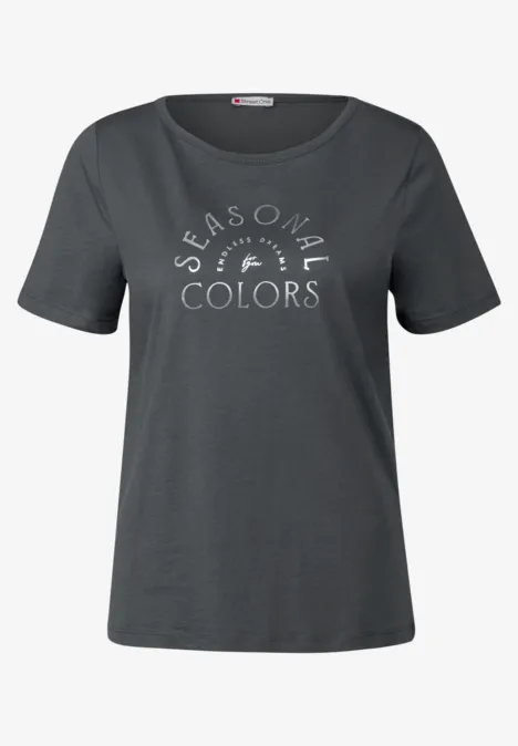 Basic Shirt mit Wording obscure grey