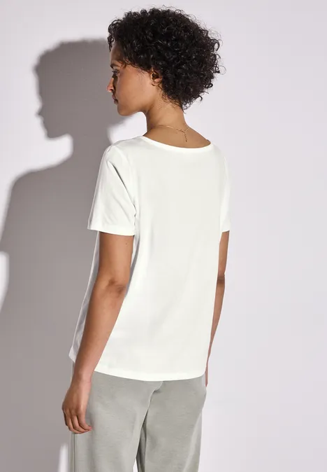 T-Shirt mit Folienprint off white