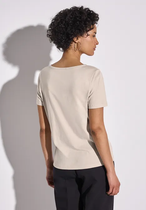 T-Shirt mit Folienprint moonstone sand