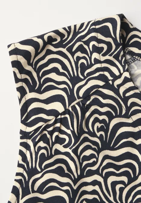 Gemustertes Jersey-Top deep blue