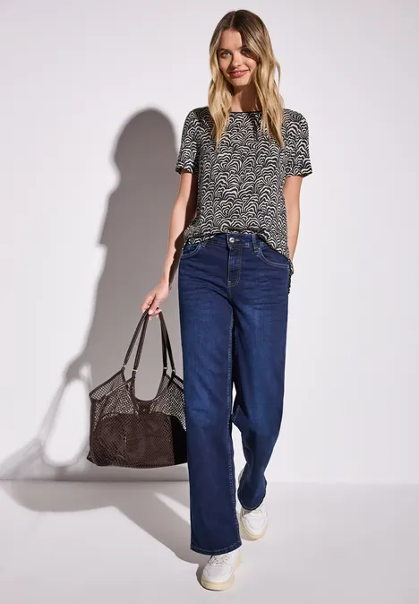 Gemustertes Shirt deep blue