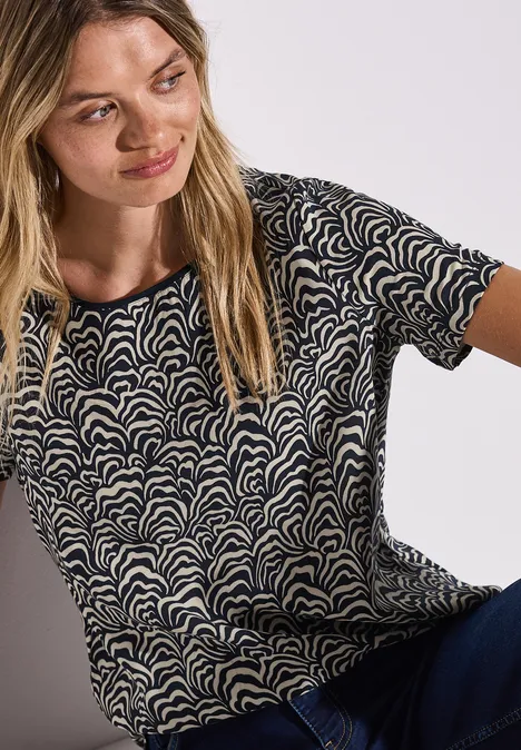 Gemustertes Shirt deep blue