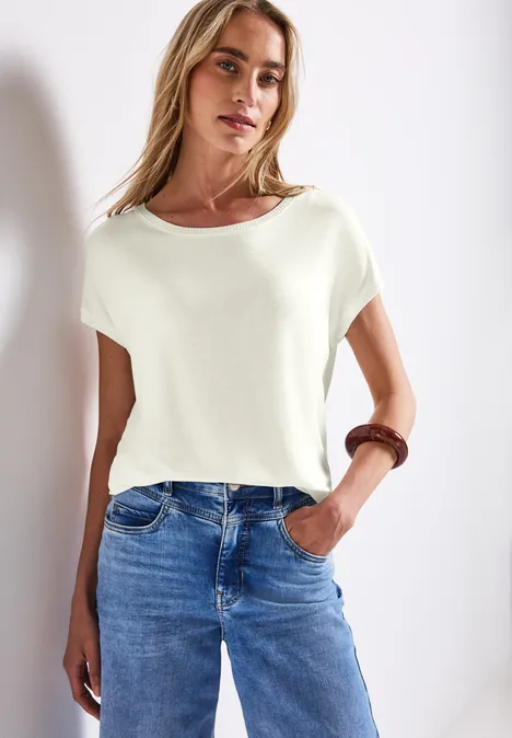 Strick-Look Shirt off white