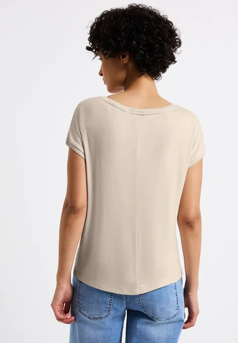 Strick-Look Shirt smooth sand beige