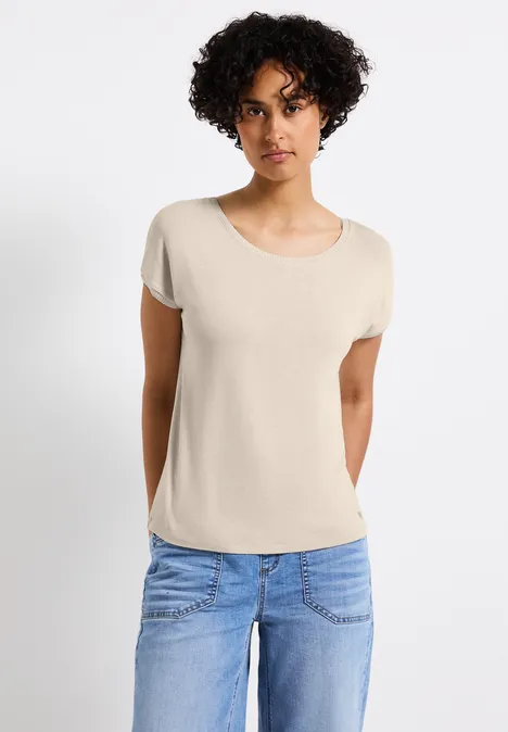 Strick-Look Shirt smooth sand beige