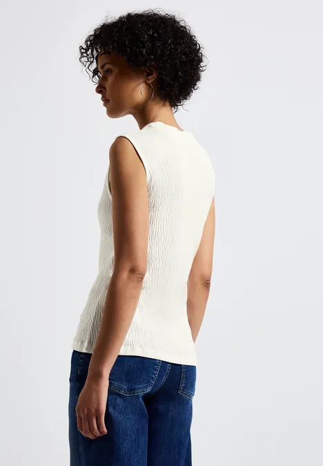 Strukturtop mit Turtleneck off white