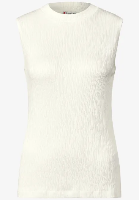 Strukturtop mit Turtleneck off white