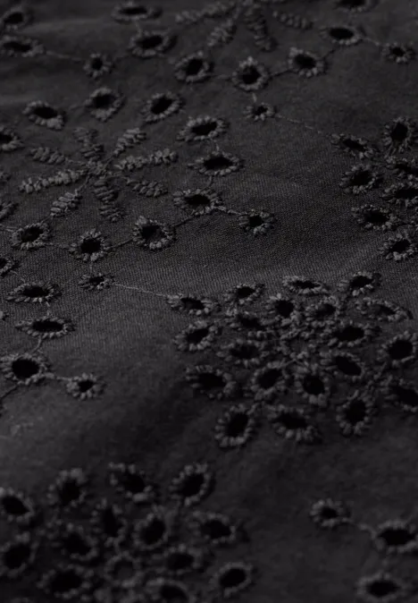 Top mit Zierstickerei Black