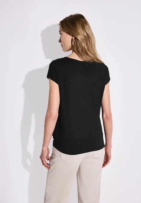 T-shirt avec détail de nœuds Black