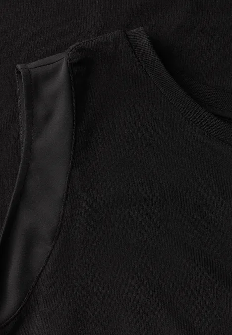 Top avec détails en mousseline Black