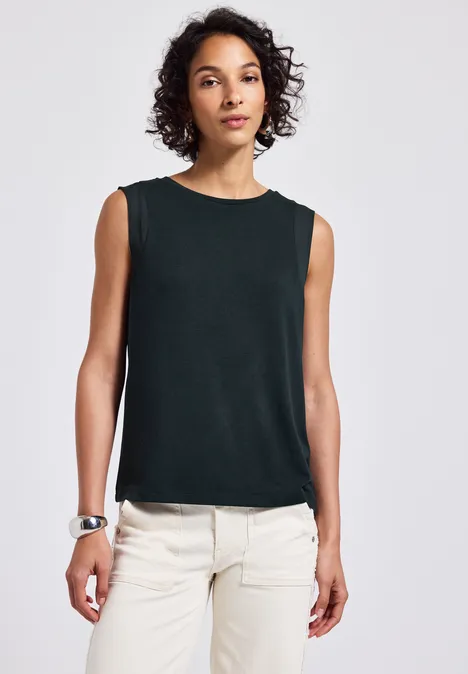 Top mit Chiffondetails pine grove green